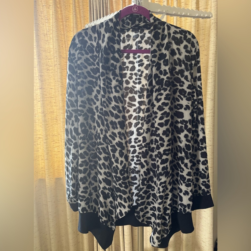Leopard Print Open Front Cardigan